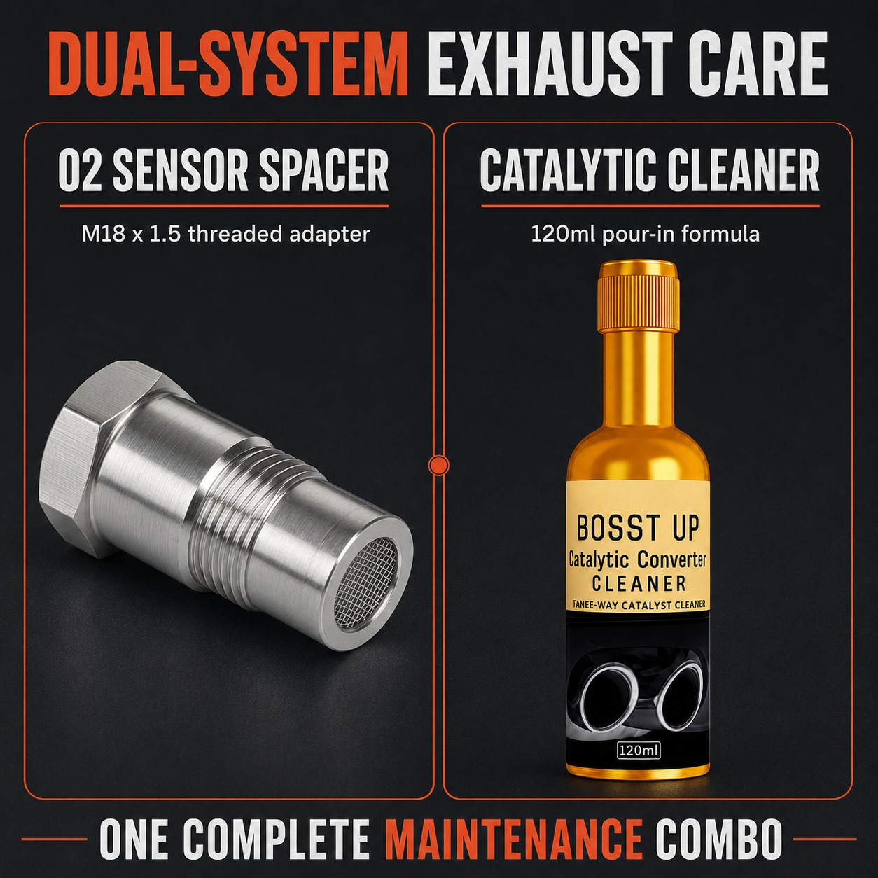 2-in-1 Exhaust Care Kit – O2 Sensor Spacer & Catalytic Cleaner--qz-5