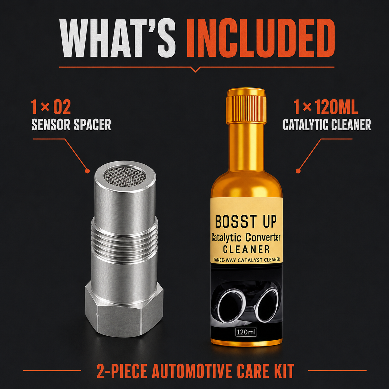 2-in-1 Exhaust Care Kit – O2 Sensor Spacer & Catalytic Cleaner--fq-2